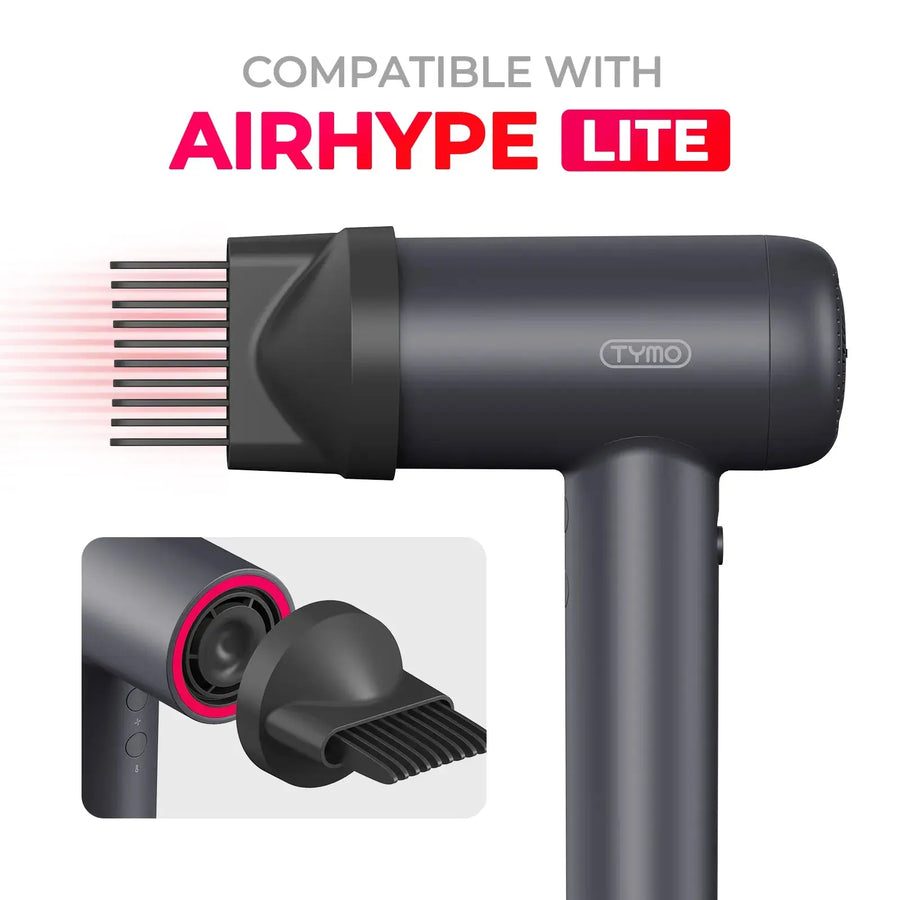 TYMO AIRHYPE, a dyson alternative hair dryer with comb nozzle, creates volume and shape on natural textured hair.