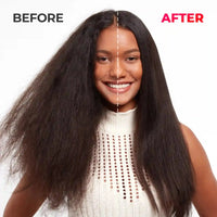 Styling model using TYMO AIRHYPE, a dyson alternative hair dryer with comb nozzle for curly and coily textures.
