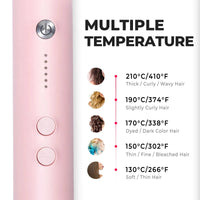TYMO RING pink heated comb for all hair types (curly/fine/thick/dyed), 130°C-210°C.