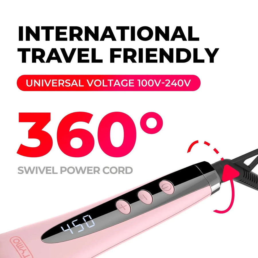 TYMO iONIC MINI PINK best hair straightener brush for quick one‑pass smoothing