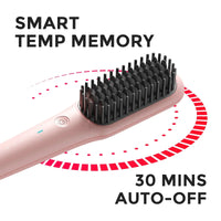 Auto-off safety & memory function in TYMO iONIC MINI PINK brush straightener.