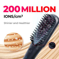 Travel hair brush TYMO iONIC MINI with 200M ions for smooth shine.
