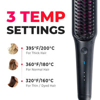 TYMO iONIC MINI travel hair straightener with 3 temperature settings for various types.