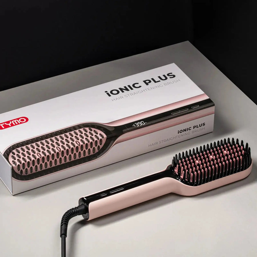 TYMO iONIC PLUS PINK brush to straighten hair, anti‑frizz ionic styling