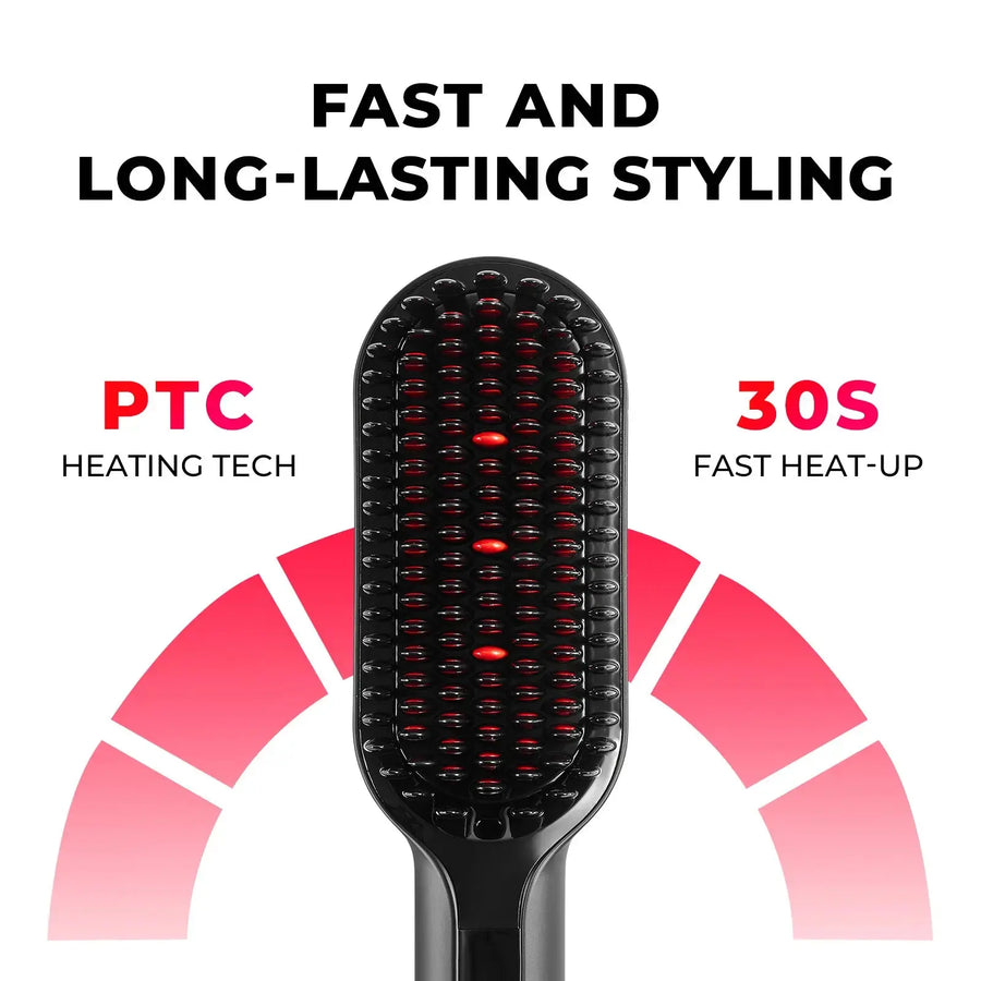 TYMO  iONIC PLUS brush that straightens curly hair, precise T‑sensor protection