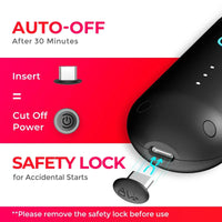 TYMO PORTA cordless hair straightener with automatic shut-off feature and safety lock to prevent accidental starts.