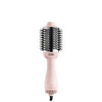 TYMO VOLUMIZER PINK best hair dryer brush for frizzy hair with titanium barrel.