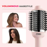 Create voluminous hairstyles with TYMO VOLUMIZER PINK hair dryer and styler in one tool.