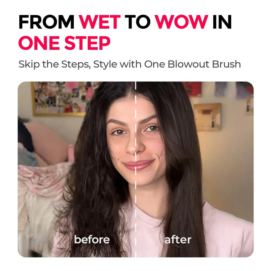 TYMO AIRBEAM hair brush dryer for one-step drying and styling.