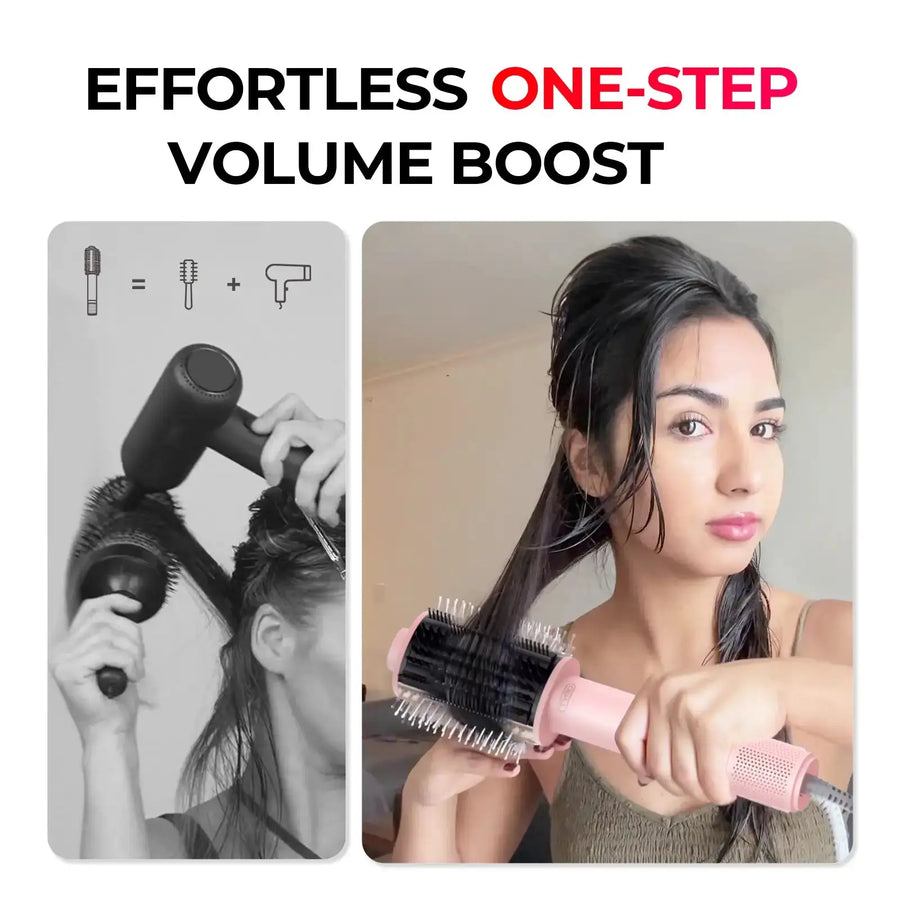 Create volume with the TYMO AIRBEAM round hair brush attachment.