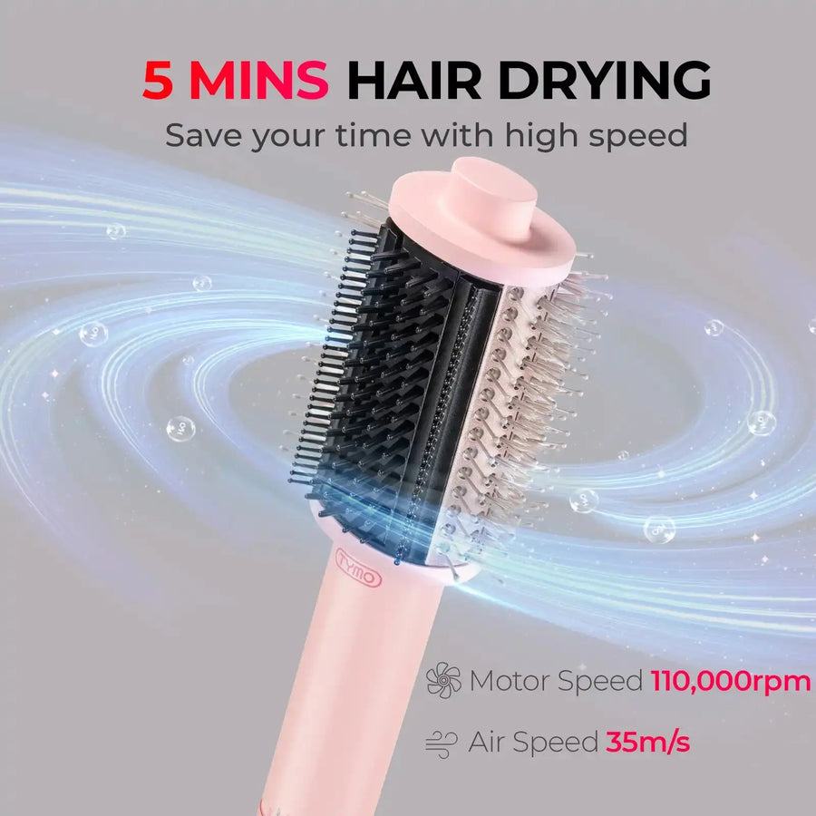 TYMO AIRBEAM as a gentle hair dye brush with high-speed motor.