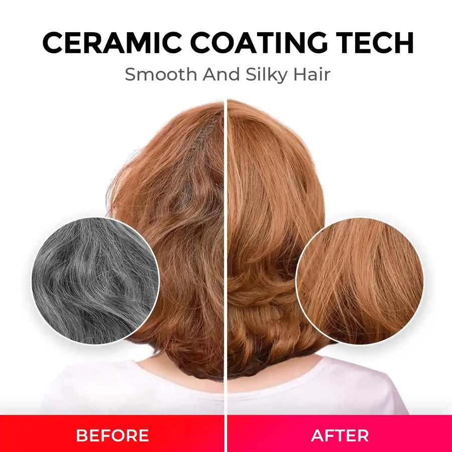 Close-up of vented barrel on TYMO STYLUX heated round brush for shiny results