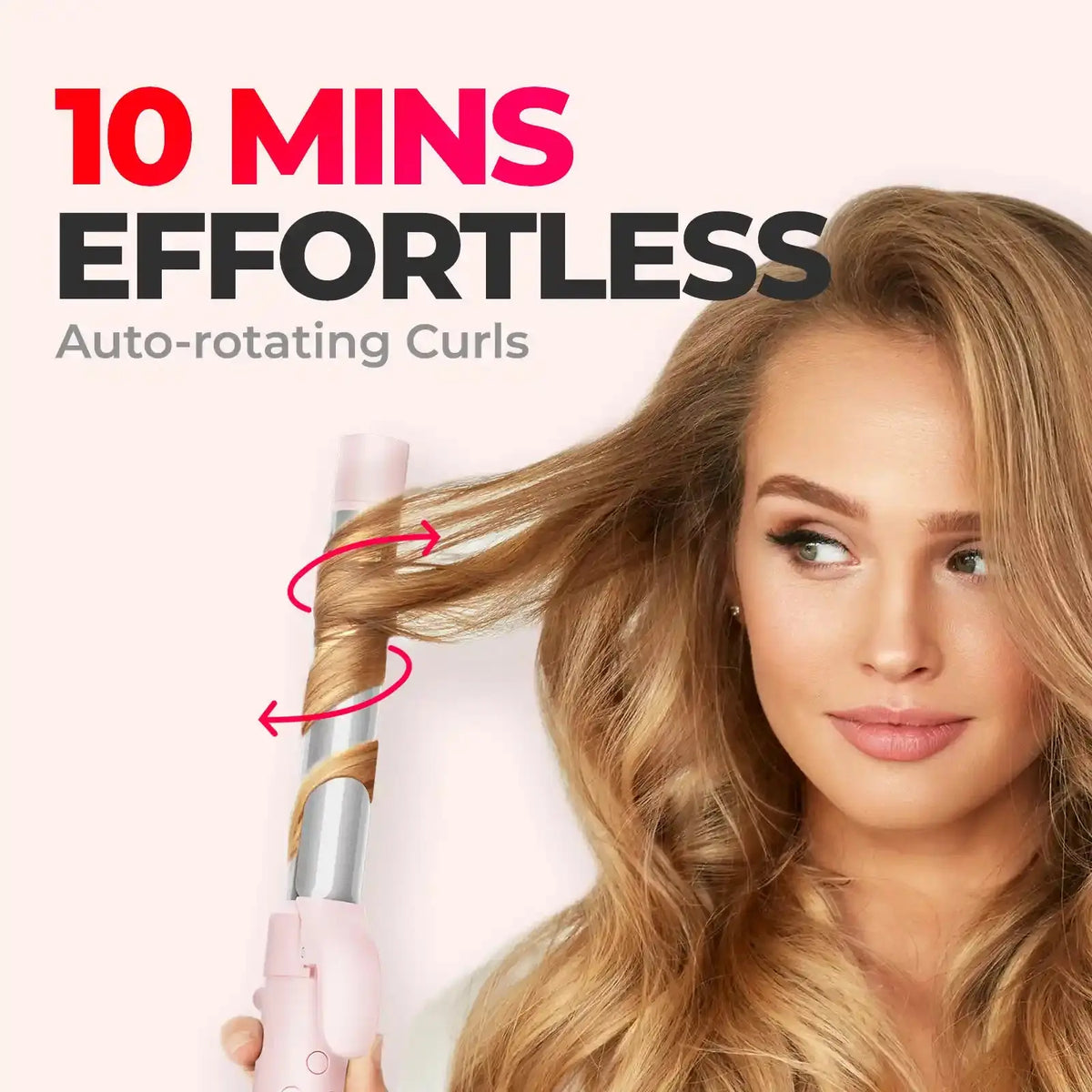 TYMO ROTA PINK Automatic Rotating Curling Iron Wand Hair Curler TYMO Beauty