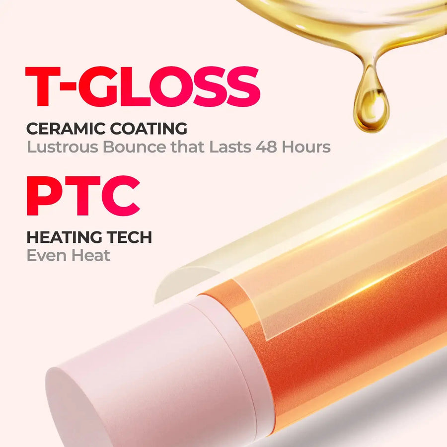 Achieve mermaid hair with TYMO ROTA PINK’s ceramic coating and PTC heating for lustrous bounce.