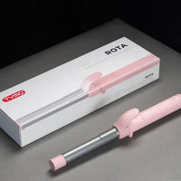 TYMO ROTA PINK hair curler with auto-rotating feature for smooth and even curls every time.