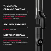 Experience frizz-free styling with TYMO CUES best hair curler's ceramic coating that releases smooth ions.