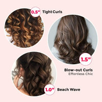 Create tight curls, beach waves, and blow-out curls with TYMO CUES PINK's interchangeable curling wand.