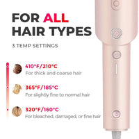 TYMO CURLPRO PINK creating loose curls in hair for effortless volume