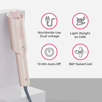 Hair wand for short hair — TYMO CURLPRO PINK compact automatic curler