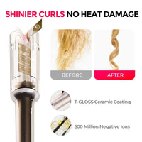 Automatic curl hair with TYMO CURLPRO, T‑GLOSS ceramic for shinier curls