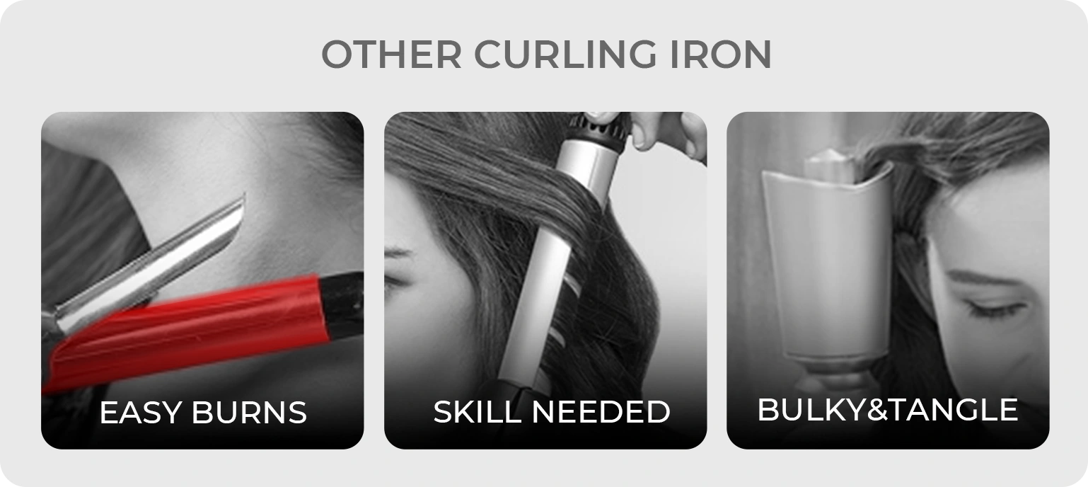 TYMO CURLPRO barrel curler vs traditional bulky curling irons comparison.