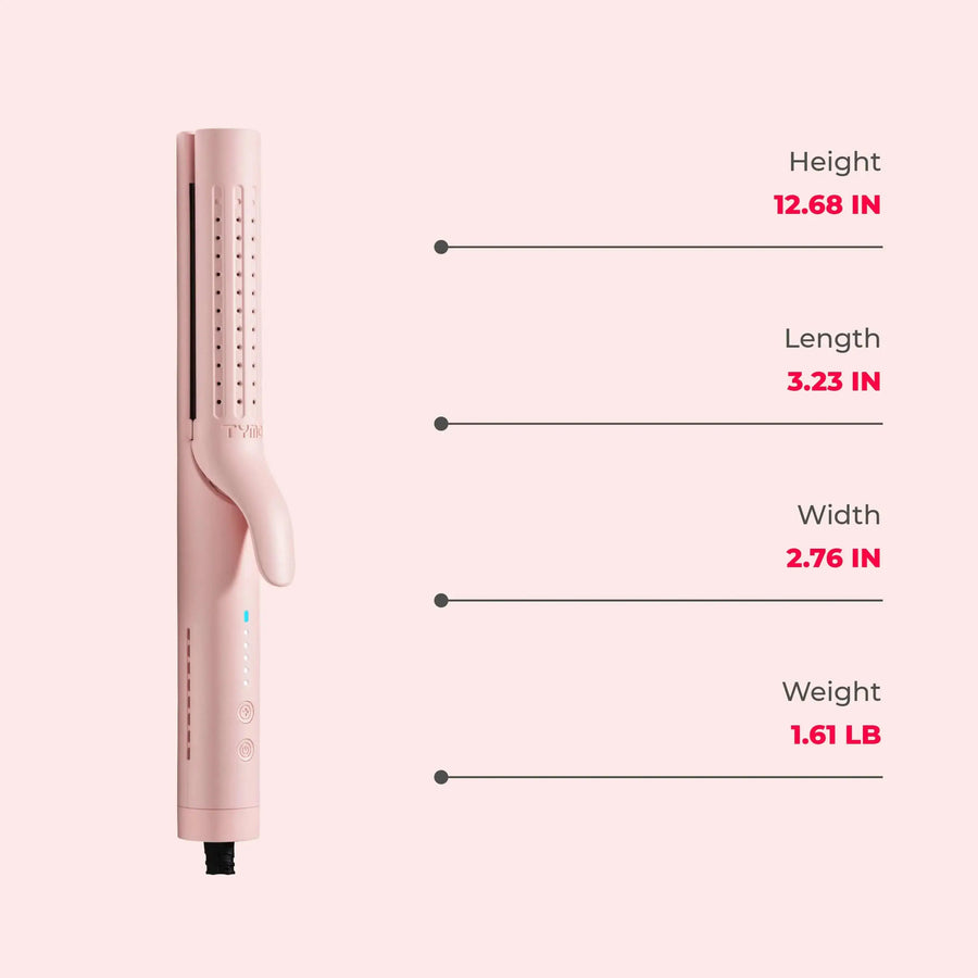 TYMO AIRFLOW PINK best hair curling iron for fine hair, lightweight travel‑friendly design