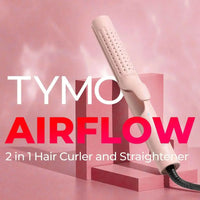 TYMO AIRFLOW PINK 2 in 1 curling iron and straightener for sleek styling