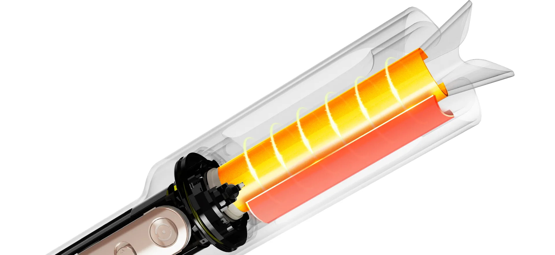 Dual PTC heating in TYMO CURLPRO PLUS PINK auto roll hair curler tames frizz.