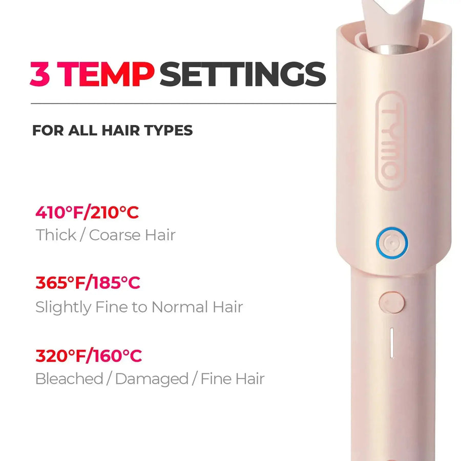 Best cordless hair curler TYMO CLAMGO, lightweight 358g for on-the-go styling