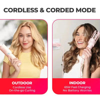 TYMO CLAMGO curling iron for short hair, cordless and easy-to-use