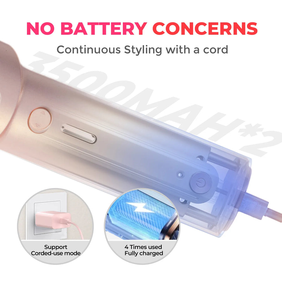 TYMO CLAMGO wireless styling tool, best wand curling iron for travel and home use