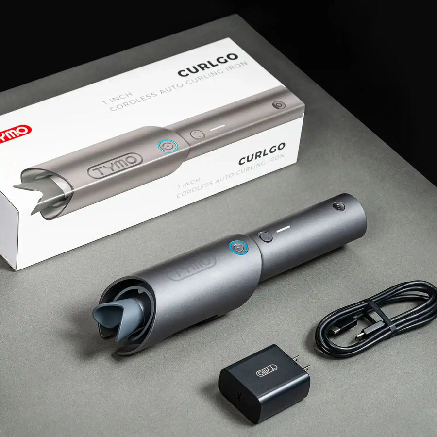 Cordless curler TYMO CLAMGO GREY, lightweight travel-ready design