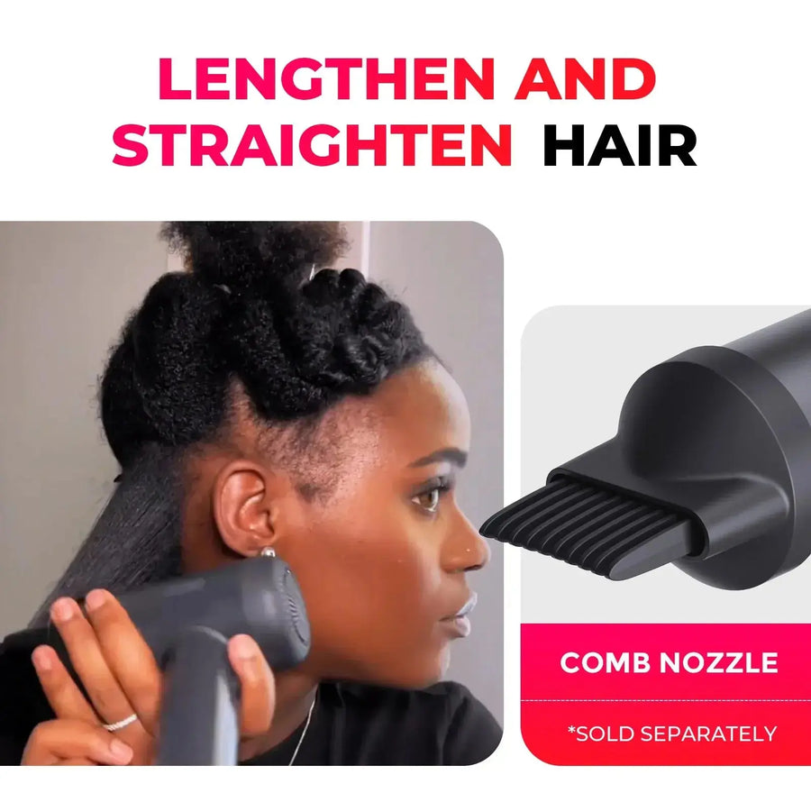 TYMO AIRHYPE LITE, a dyson alternative hair dryer with an ionic comb nozzle for smoothing and straightening.