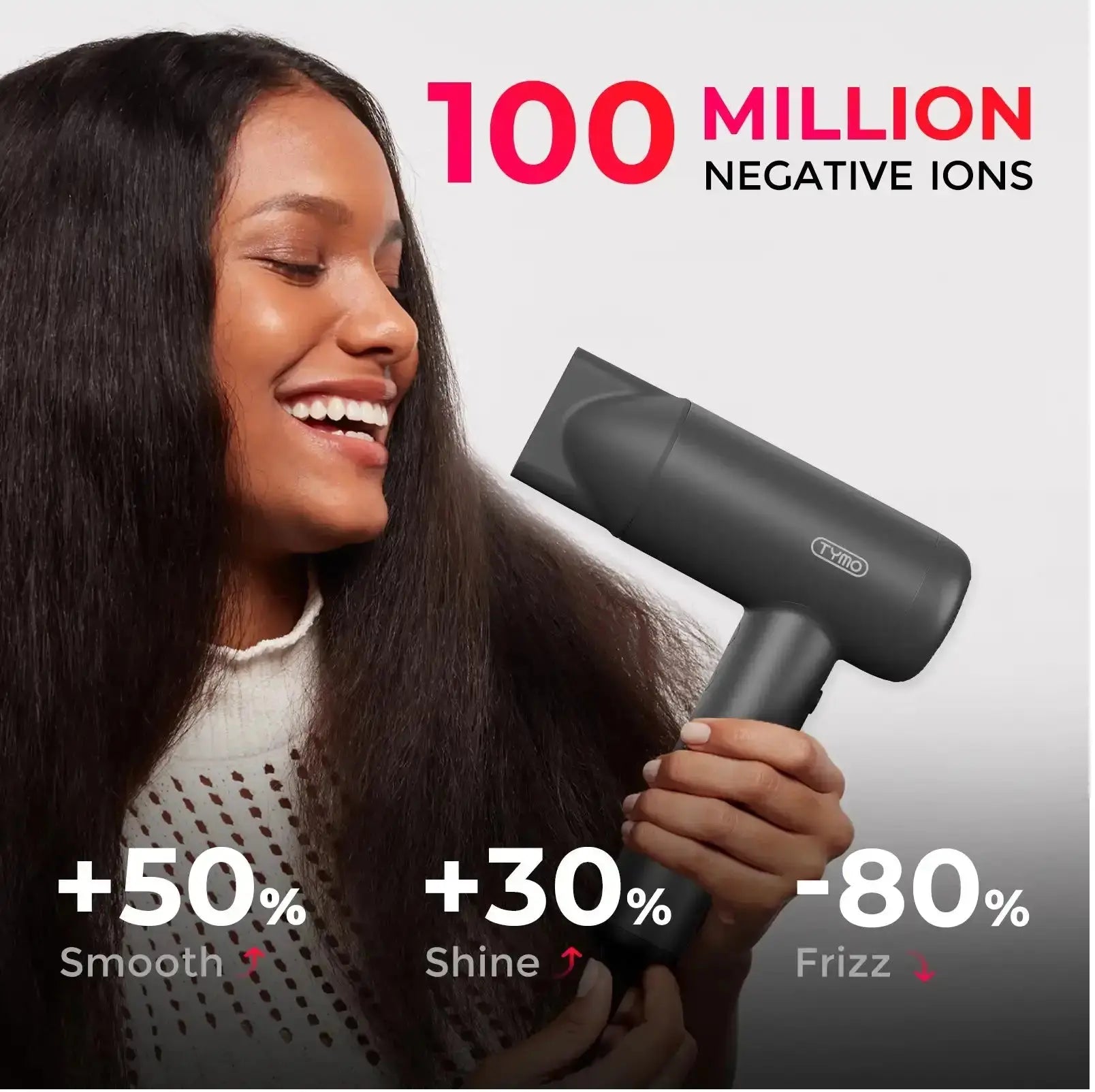 Portable hair dryer TYMO AIRHYPE LITE, a dyson alternative hair dryer with 100 million negative ions.