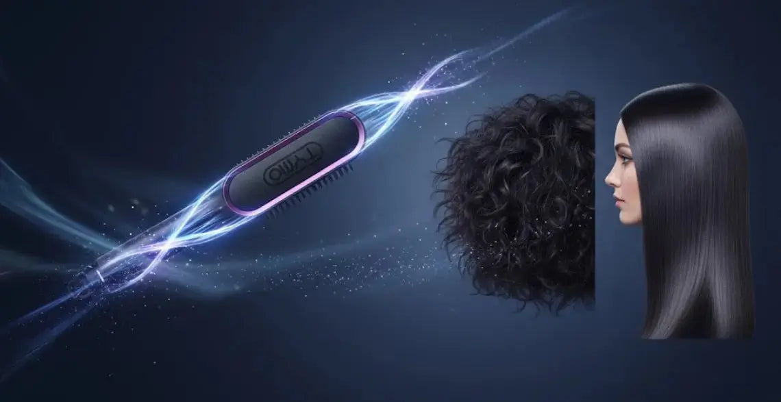 Damage-Free Straightening Brush for Thick Curly Hair