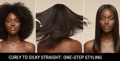 Silk Press at Home on Natural Curly Hair