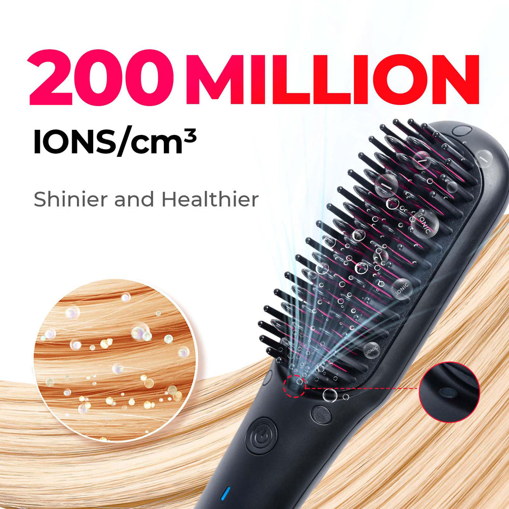 TYMO PORTA PINK  Hair brush straightener, Straightening brush, 3c hair type
