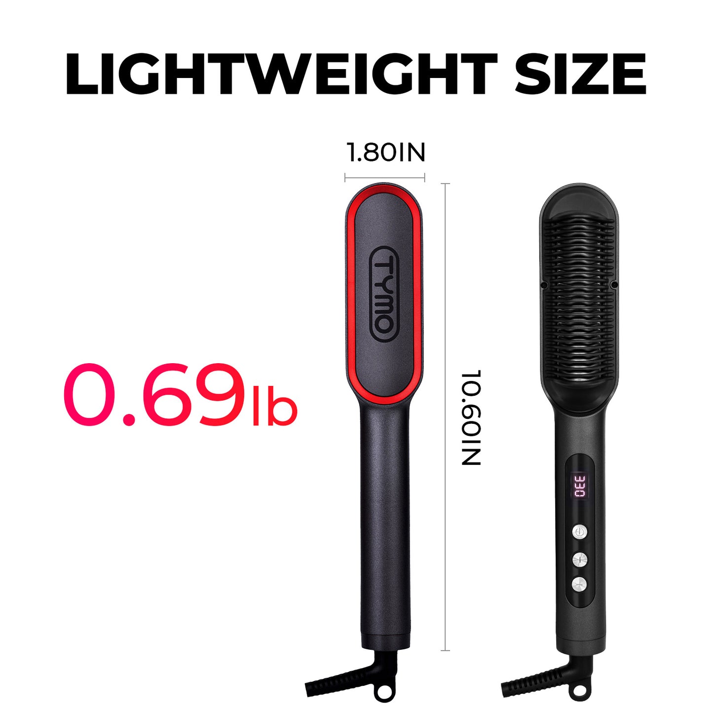 TYMO Ring Plus Ionic Hair Straightener Brush - Straightening Comb with  Negative Ions, Titanium Coating, 9 Temp Settings & LED Display, Dual  Voltage
