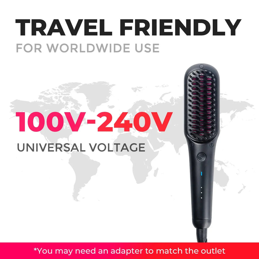 TYMO iONIC MINI travel hair straightener with universal voltage, perfect for worldwide use by travelers.