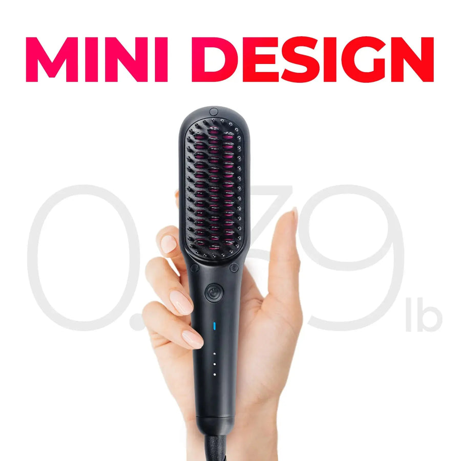 TYMO iONIC MINI travel hair straightener with compact design for one-handed grip, emphasizing small size.