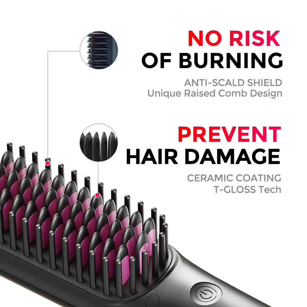 Travel hair straightening brush sale