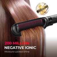 TYMO FLIPRO straightening comb with 200M ions for moisture-locked shine.