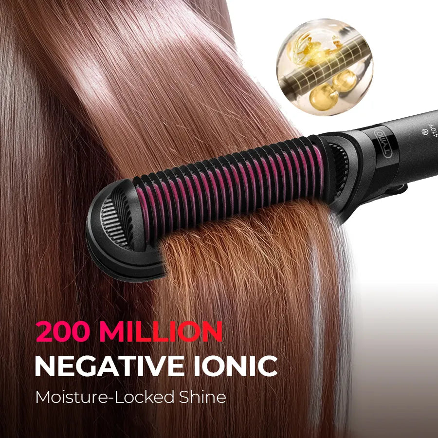 TYMO FLIPRO straightening comb with 200M ions for moisture-locked shine.