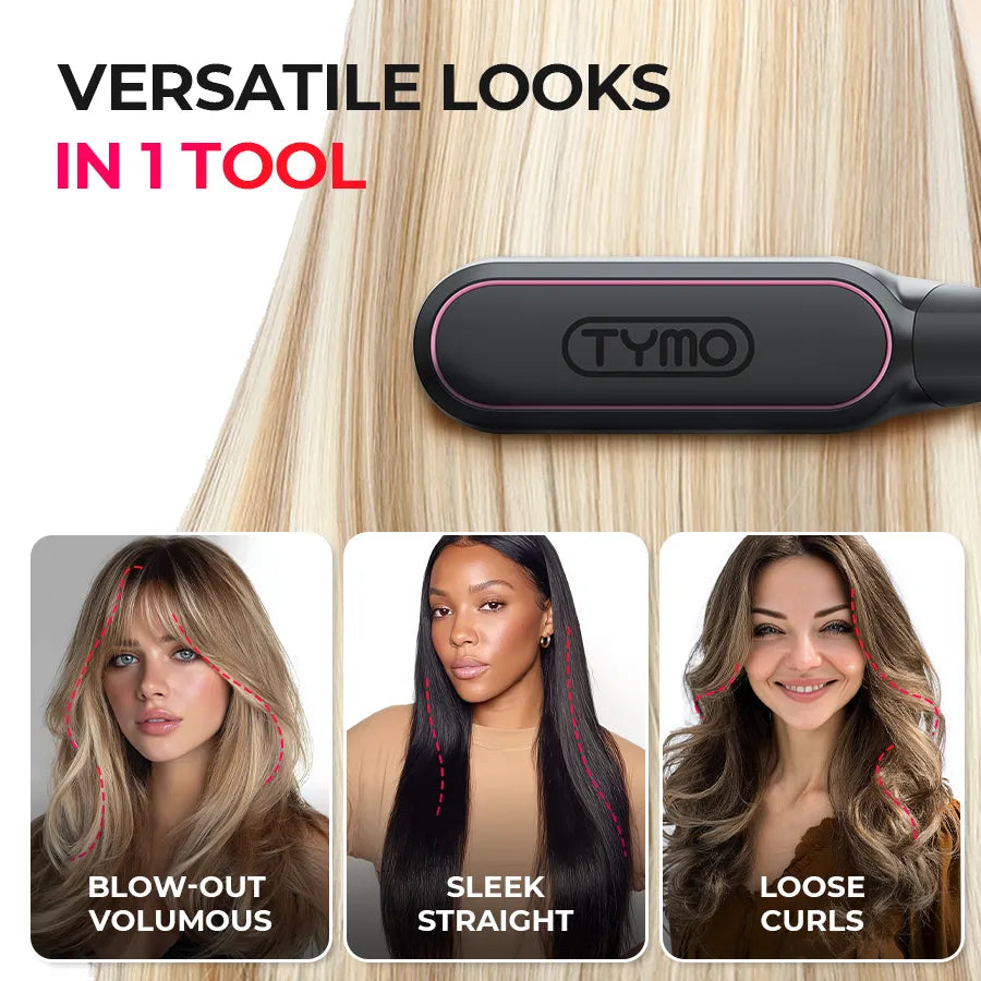 Blowout, straight or curls - all with 1 TYMO FLIPRO hot comb.