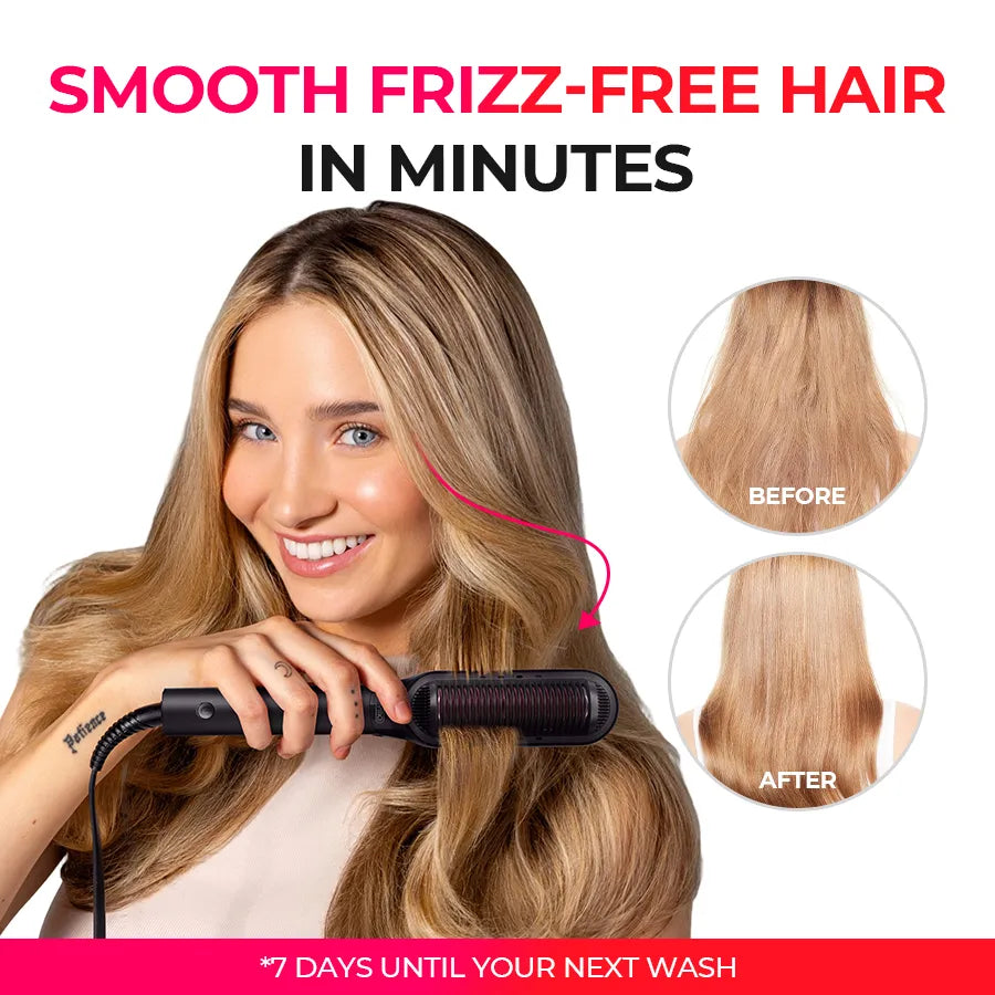 Before/after: TYMO FLIPRO straight comb tames frizz in minutes.