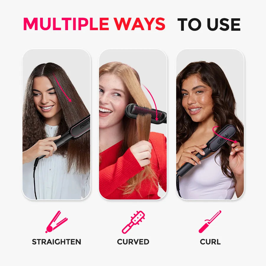 TYMO FLIPRO electric comb for straight, curved & curl hairstyles.