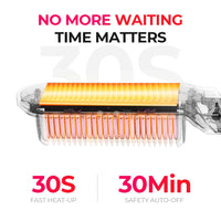TYMO FLIPRO comb for straightener heats in 30s, auto-off in 30min - portable styling.