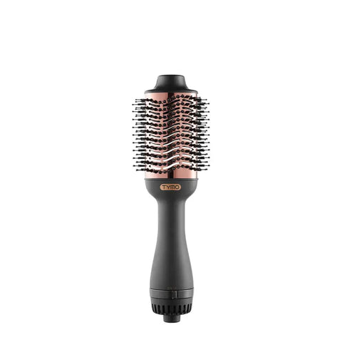 Front view of TYMO VOLUMIZER hair blow dryer brush showing sleek design.