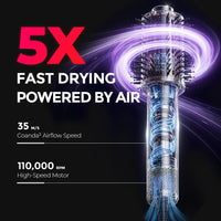 TYMO AIRBEAM blow dryer brush with 35m/s airflow speed and 110,000 rpm motor