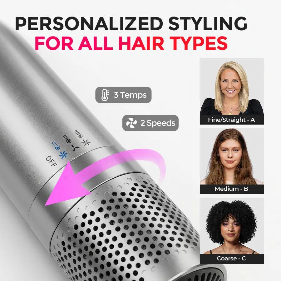Personalized styling for all hair types with TYMO AIRBEAM best hair dryer brush